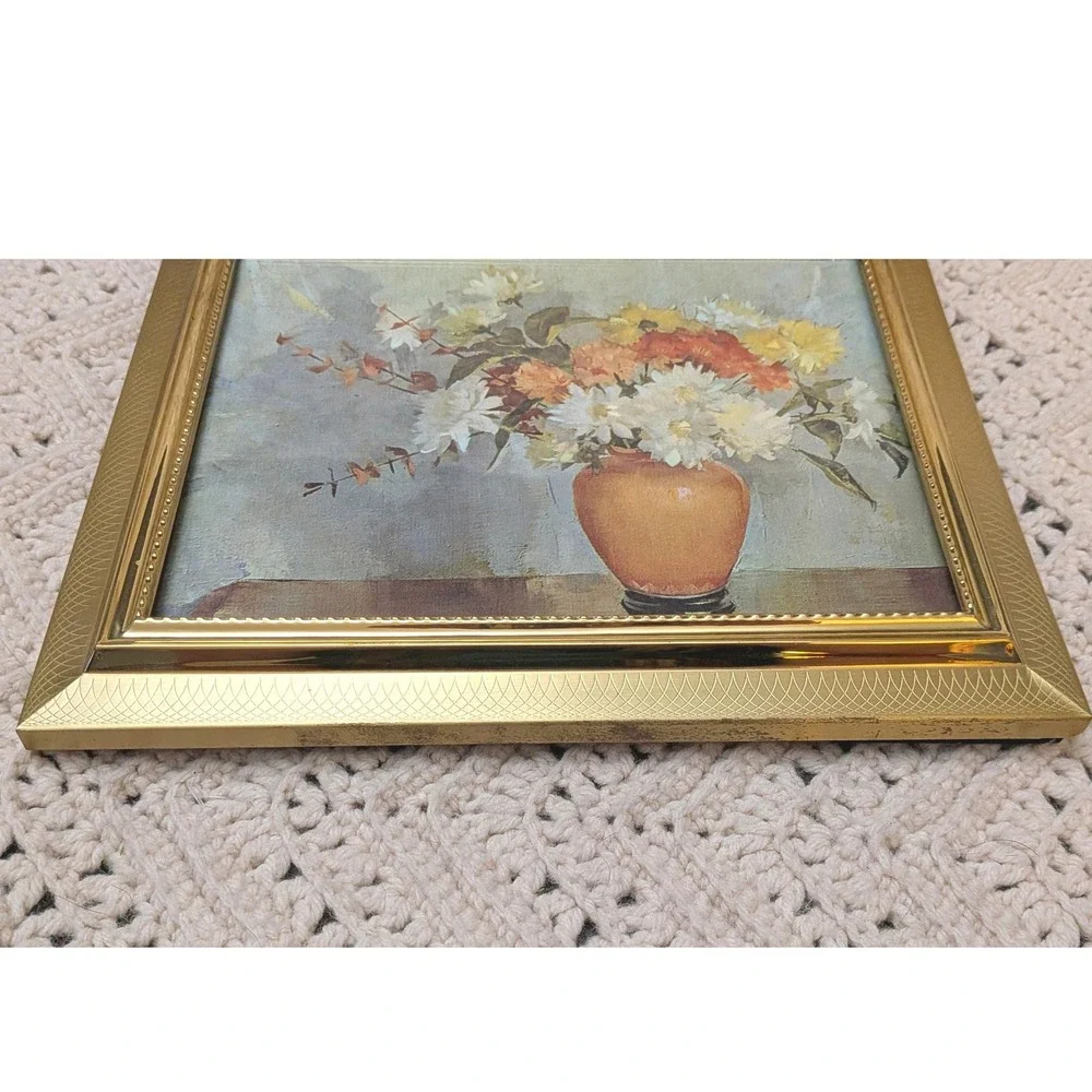 Fetco Gold‎ Etched Metal Picture Frame 8x10 Vintage Scalloped Beaded Tabletop
